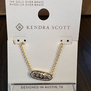 Kendra Scott Elisa Pendant Necklace Gold & Gunmetal Clover Cut-Out NWT